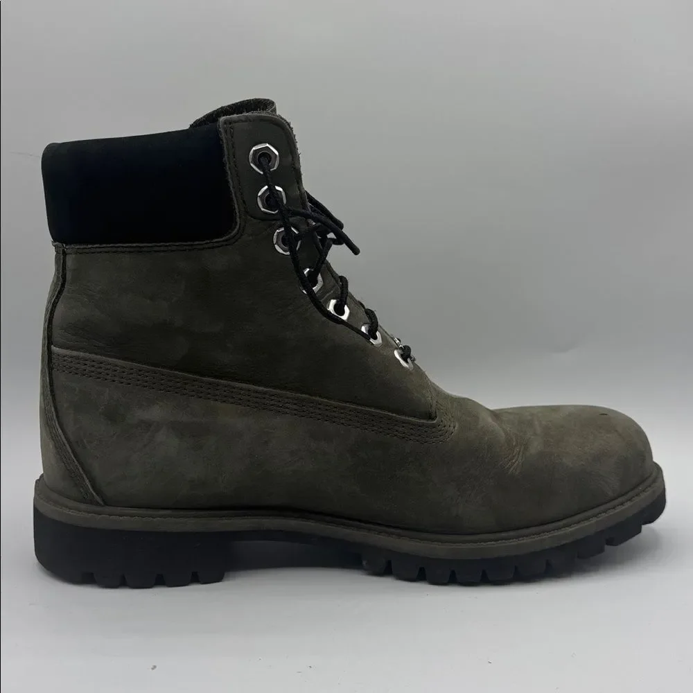 Timberland Classic Premium 6 Inch Boot Dark Green Nubuck 8.5